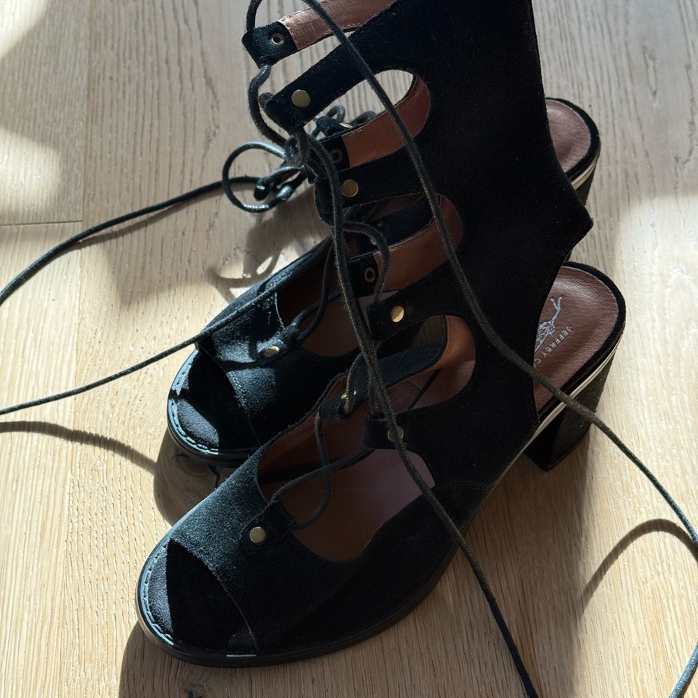 Jeffrey Campbell Boho Black Lace-Up Heels